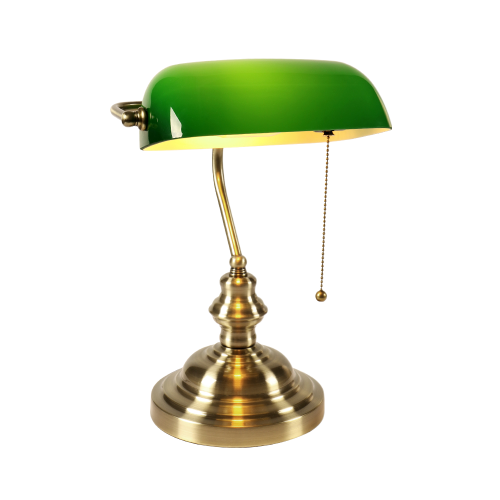 vintage banker's lamp